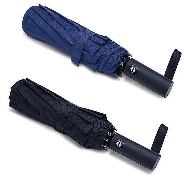 PFFY 2 Pack Compact Travel Umbrella Windproof Collapsible 10 Ribs Auto Open & Close Folding Small Umbrella