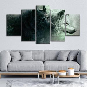 Wolves on the Hunt Multi Panel Canvas Wall Art