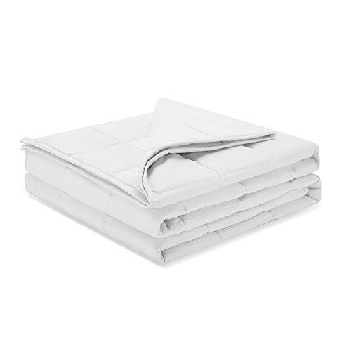Weighted Idea Weighted Blanket Queen Size Adult 15lbs(60''x80'', White) with Glass Beads