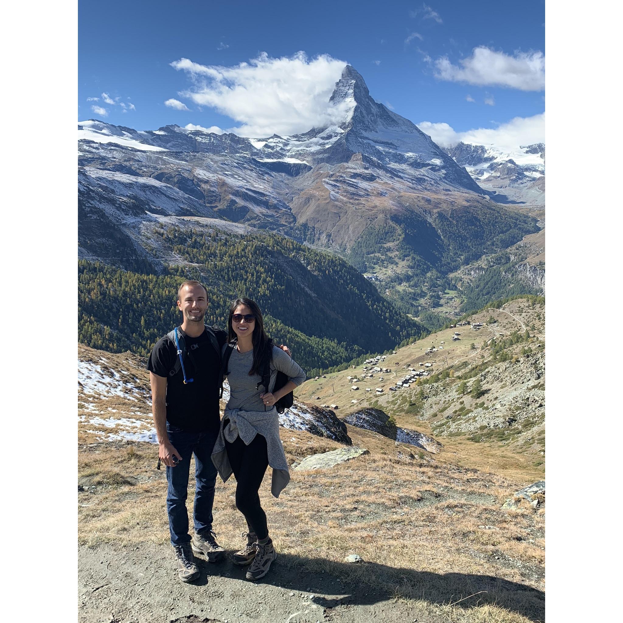 In Switzerland, we also hiked around the Matterhorn. It was one of the most beautiful sites we've ever witnessed!