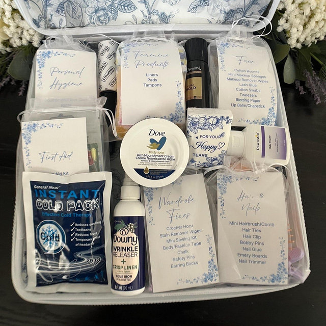 Bridal Emergency Kit Personalized, Bride Survival Kit Bag, Wedding Day Essentials Pouch, Bridesmaid Gift