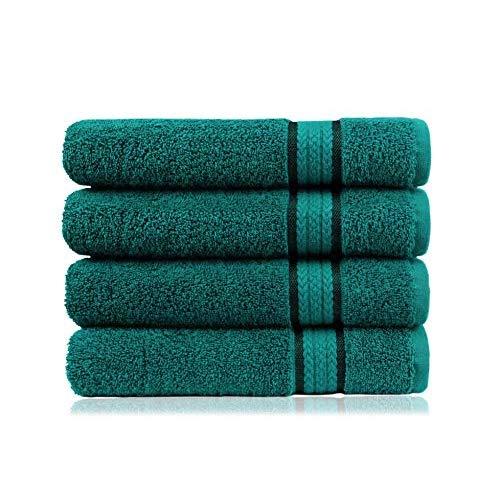 COTTON CRAFT Ultra Soft 6 Pack Hand Towels 16x28 White Weighs 6 Ounces Each  - 100% Pure Ringspun Cotton - Luxurious Rayon Trim - Ideal for Everyday