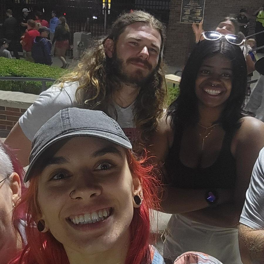 Us with Caydans family at another Clippers game.