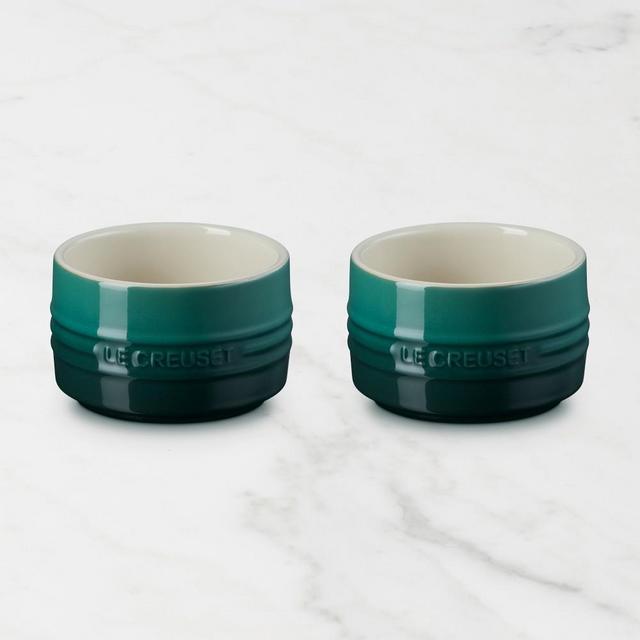 Le Creuset Stoneware Round Straight Wall Ramekin, Set of 2, Artichaut
