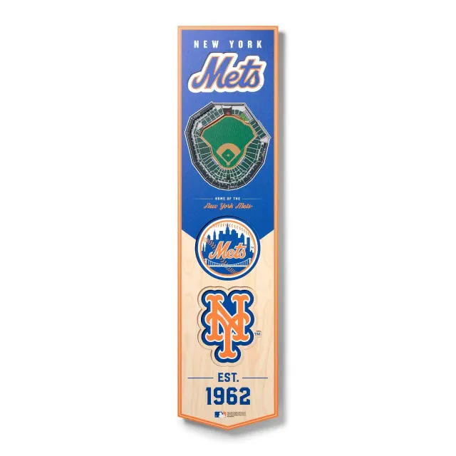 8" x 32" MLB New York Mets 3D Stadium Banner