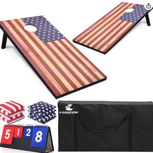 4x2 Ft Cornhole Boards Set, Premium Regulation Size Cornhole Boards with 8 All-Weather Bean Bags, Carrying Case and Scoreboard