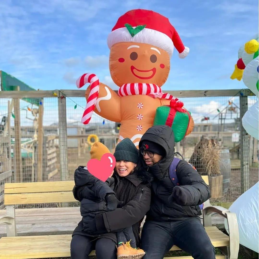 Jess dragging Paul and Justice to family adventures even when it's freezing.
