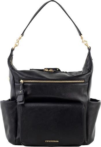 Peekaboo Faux Leather Convertible Diaper Backpack