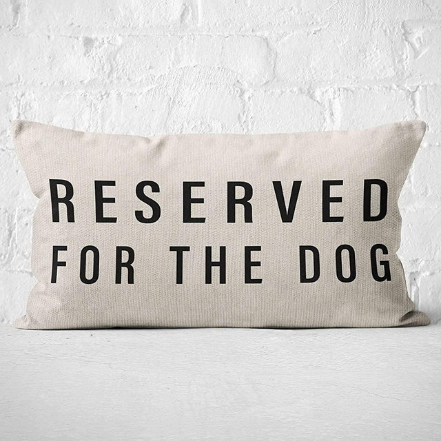 Mancheng-zi Reserved for The Dog Throw Pillow Case, Dog Lover Gifts, Dog Decor, Funny Dog Pillow Cover, Gifts Dog Mom, Gifts Dog Owner, Gifts Dog Lady, 20 x 12 Inch Cushion Cover for Sofa Couch Bed