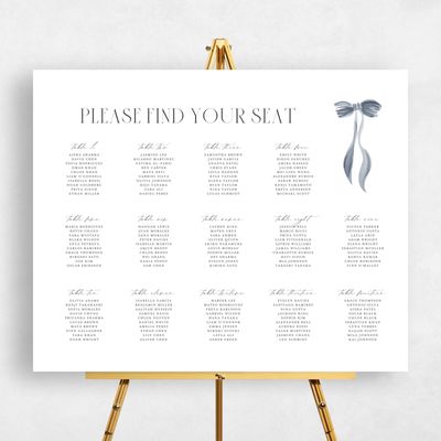 Dusty Blue Wedding Sign - Brienno Seating Chart