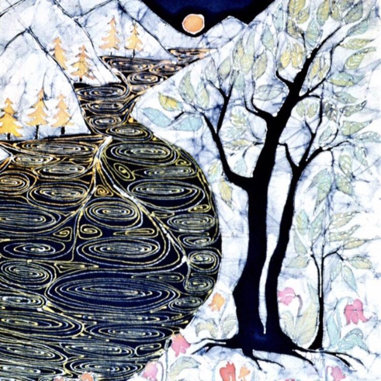 Amity Farms Batik - Pot Holder, "Lothlorien Enchanted Land"