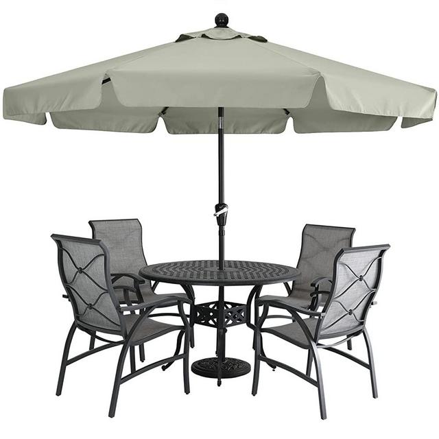 MASTERCANOPY Valance Patio Umbrella for Outdoor Table Market -8 Ribs (10ft, Light Gray)