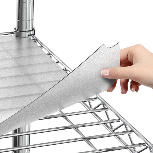 Shelf Liners for Wire Shelf System - Set of 4 in Clear - 24 x 48 inch - Plastic Wire Shelving Shelf Mats