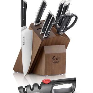 Cangshan HELENA Series German Steel Forged Knife Block Set (10-Piece, Black)