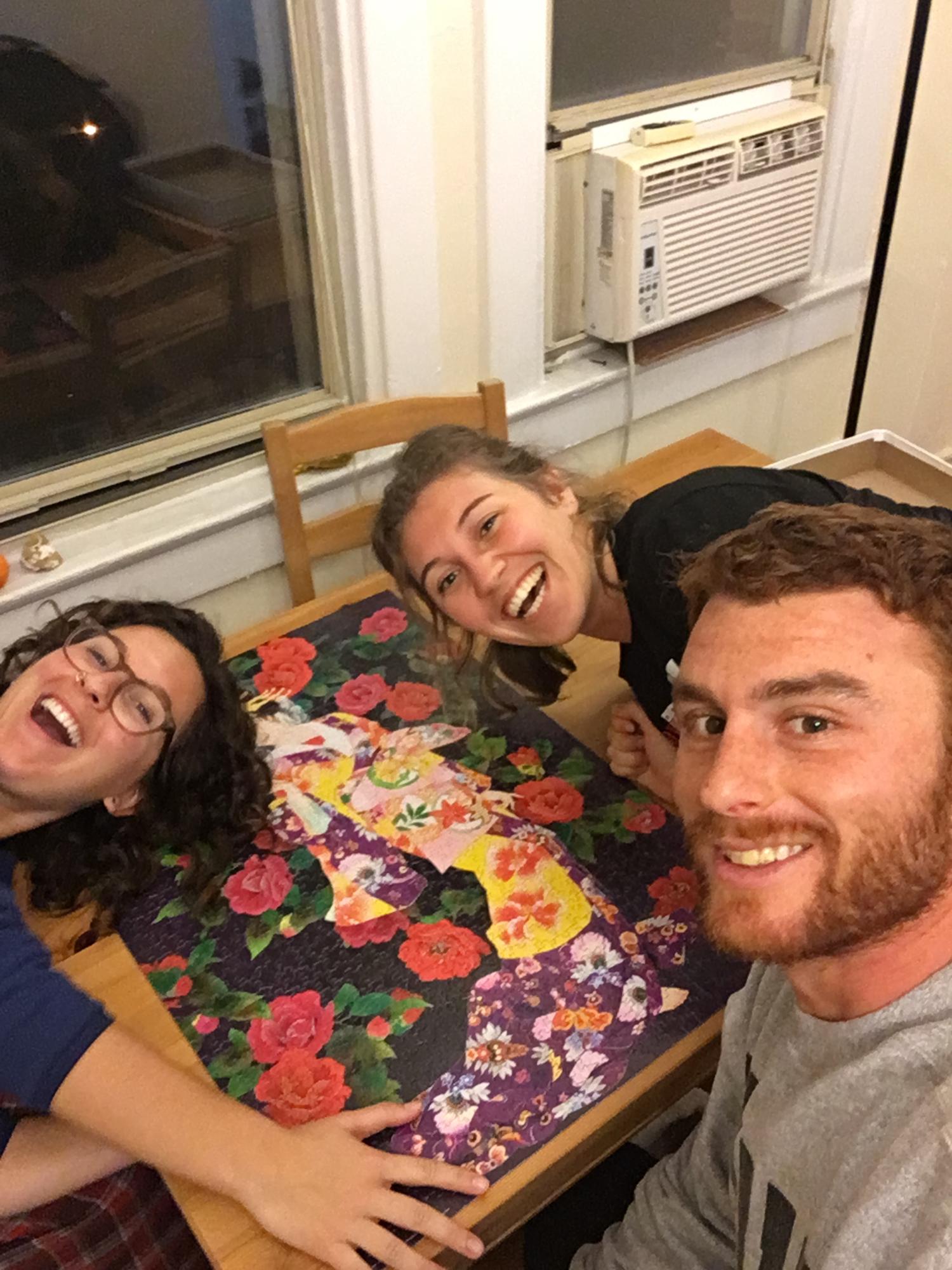 Puzzle shenanigans with bridesmaid Shea, 2019