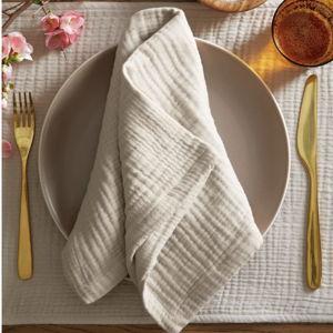 Organic Airy Gauze Napkins (Set of 12) in Dune