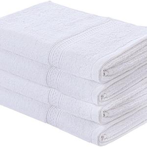 Cotton Large Hand Towels (White, 4-Pack,16 x 28 inches) - Multipurpose Use for Bath, Hand, Face, Gym and Spa- By Utopia Towels