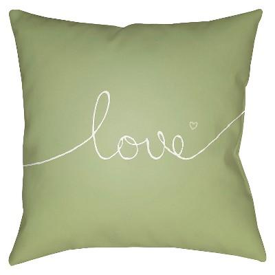 Green Endless Love Throw Pillow 18"x18" - Surya