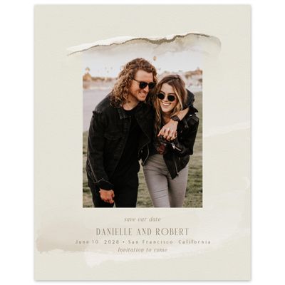 Linen, Beige Wedding Digital Save the Date - Balla Photo