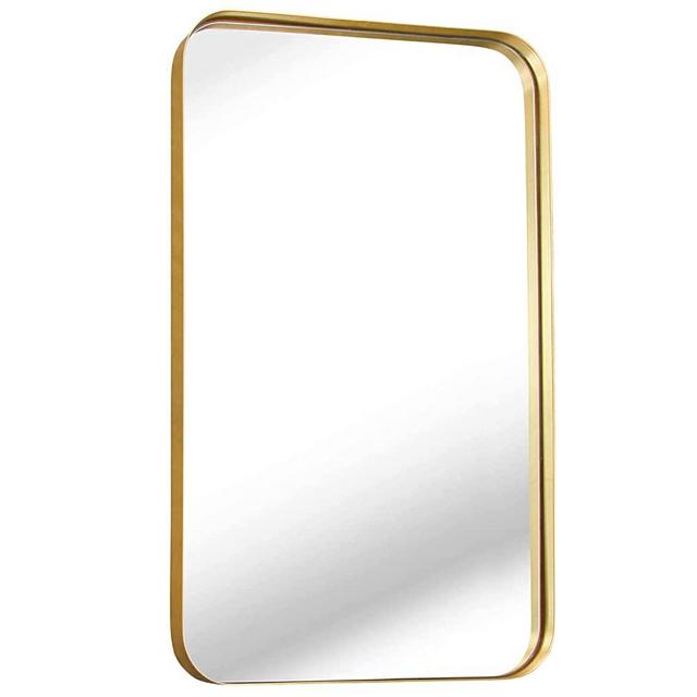ZENMAG Gold Bathroom Mirror, 36"×24" Bathroom Mirror for Wall Rectangle Metal Framed Wall Mirrors Large Wall-Mounted Mirror for Bathroom Bedroom Living Room Entryway Decor Gold