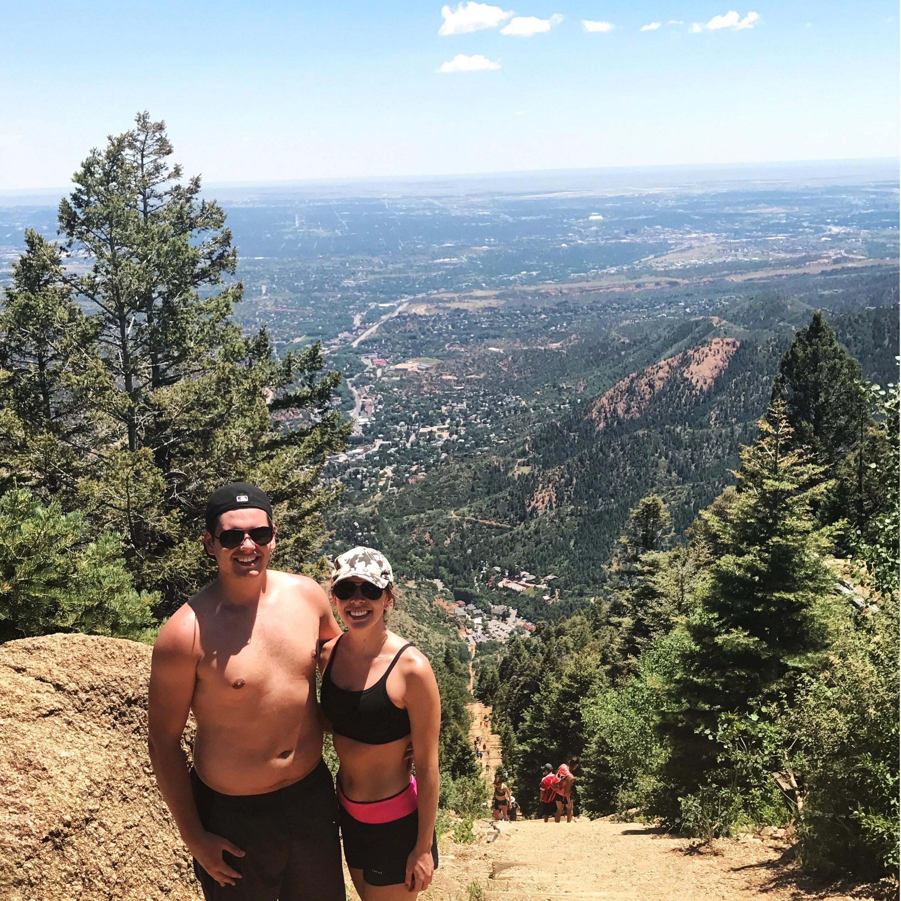 The Manitou Incline - the hardest hike of my life until the hike up Camelback to propose to Lanie. "It's just over a mile, I don't think we need to bring water" she said...