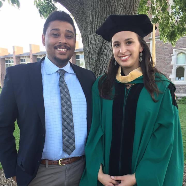 Haley graduating with her Master's in Social Work in 2017.
