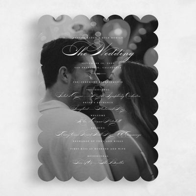 White Scalloped Wedding Program - Perseus