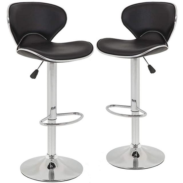 Bar Stools Counter Height Adjustable Bar Chairs With Back Barstools Set of 2 PU Leather Swivel Bar Stool Kitchen Counter Stools Dining Chairs