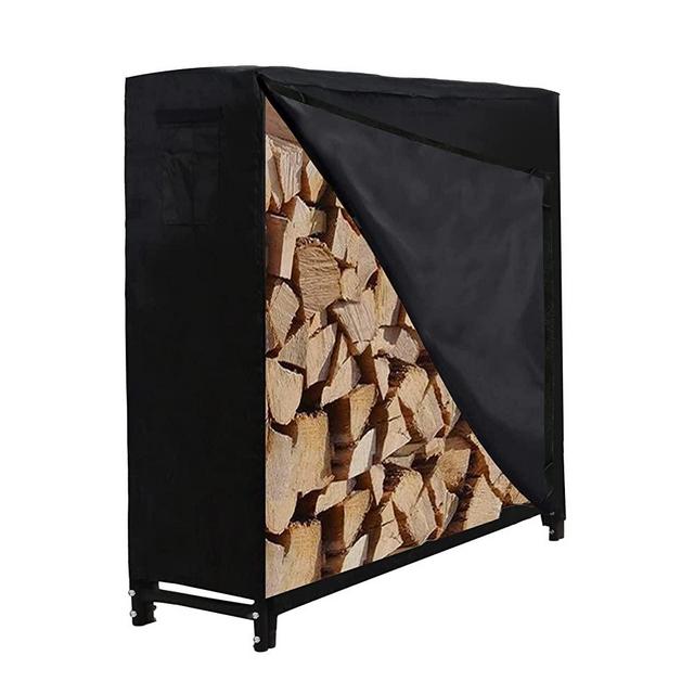 Wallmaster 4ft Firewood Rack Outdoor with Cover, Firewood Storage Rack Holder Log Storage Stand Heavy Duty Wood Stacker for Patio Deck Indoor Outdoor Fireplace Tool