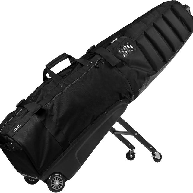 Sun Mountain ClubGlider Meridian - Prestigious Golf Travel Bag with Wheels for Ultimate Convenience - Heavy Duty Golf Travel Bag with Dense Foam Padding for Protection and Spacious Storage - Black