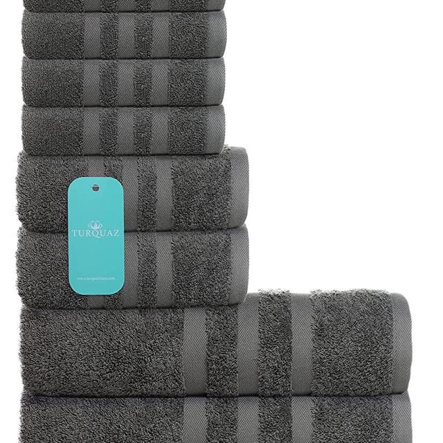 Turkish Cotton Bath Towel Set 8 Piece, 2 Bath Towels, 2 Hand Towels, and 4 Washcloths, Turkish Cotton Towels for Bathroom, Shower, Spa, Soft and Absorbent