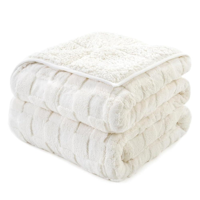 Kivik Dual Sided Weighted Blankets for Adults, Buttery Soft Stylish Checkered Heavy Blankets for Couch Sofa Bed - Ultra-Fluffy Fabric Brings Cloud-Like Comfort (60"x80", Beige, 20 Pounds)
