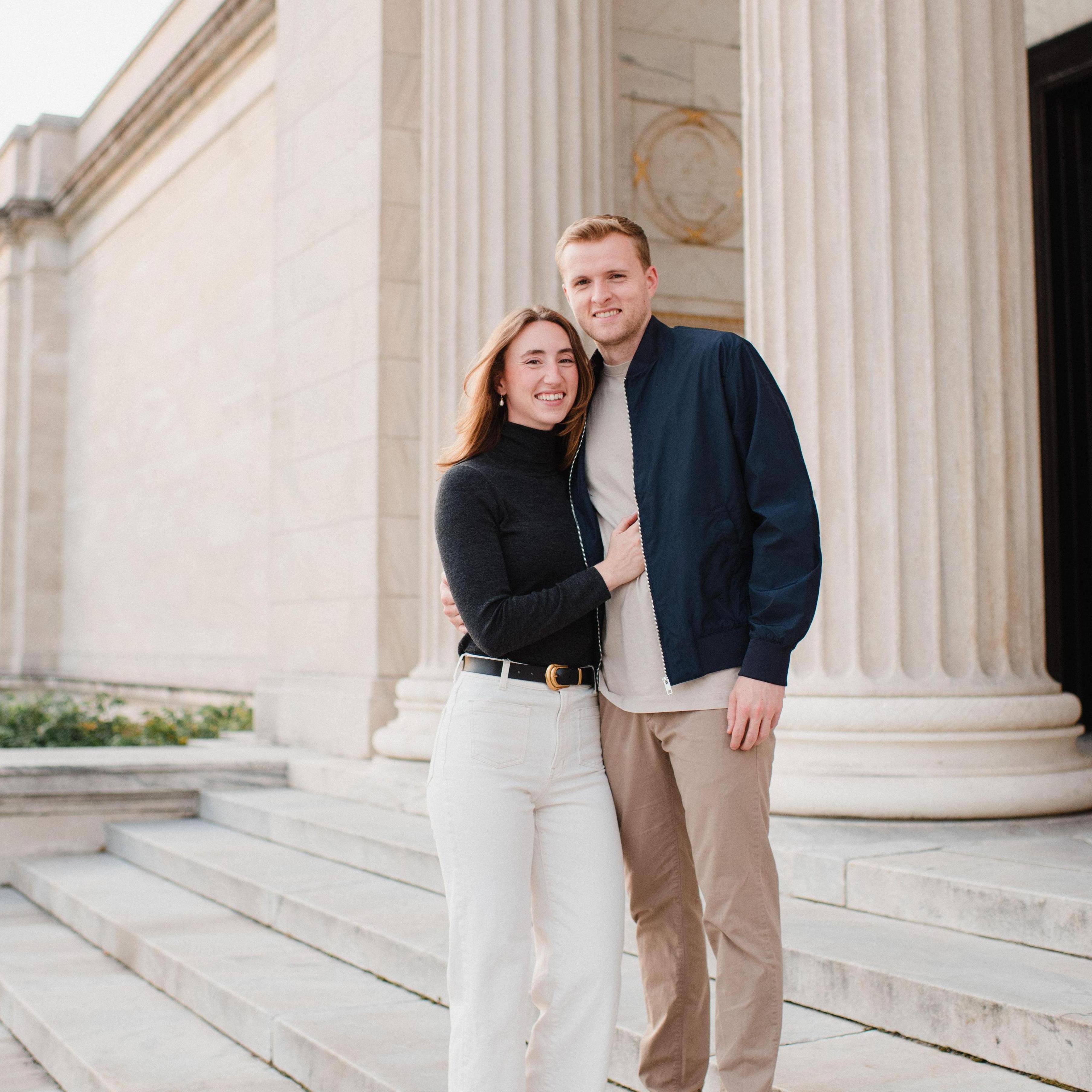 We took pictures at the Cleveland Museum of Art, where we love to take family and friends when they come to visit.