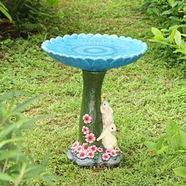 Style Selections Sunflower 20-in H Colorful Plastic Complete birdbath