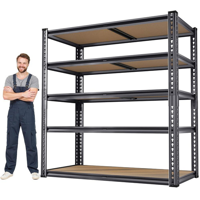 72"H Storage Shelves heavy duty, 2200LBS Garage Shelving, 5 Tier Metal Shelving Unit Adjustable Garage Shelves Utility Rack Shelf for Storage Warehouse Pantry Closet,40" W × 20" D × 72" H, Black