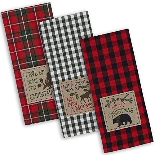 Christmas Tree Truck Hand Bath Towel Highly Absorbent Soft Hanging Towels  and Buffalo Plaid Winter Snowflake Holiday Kitchen Dish Towel Set Washcloth  2pcs 