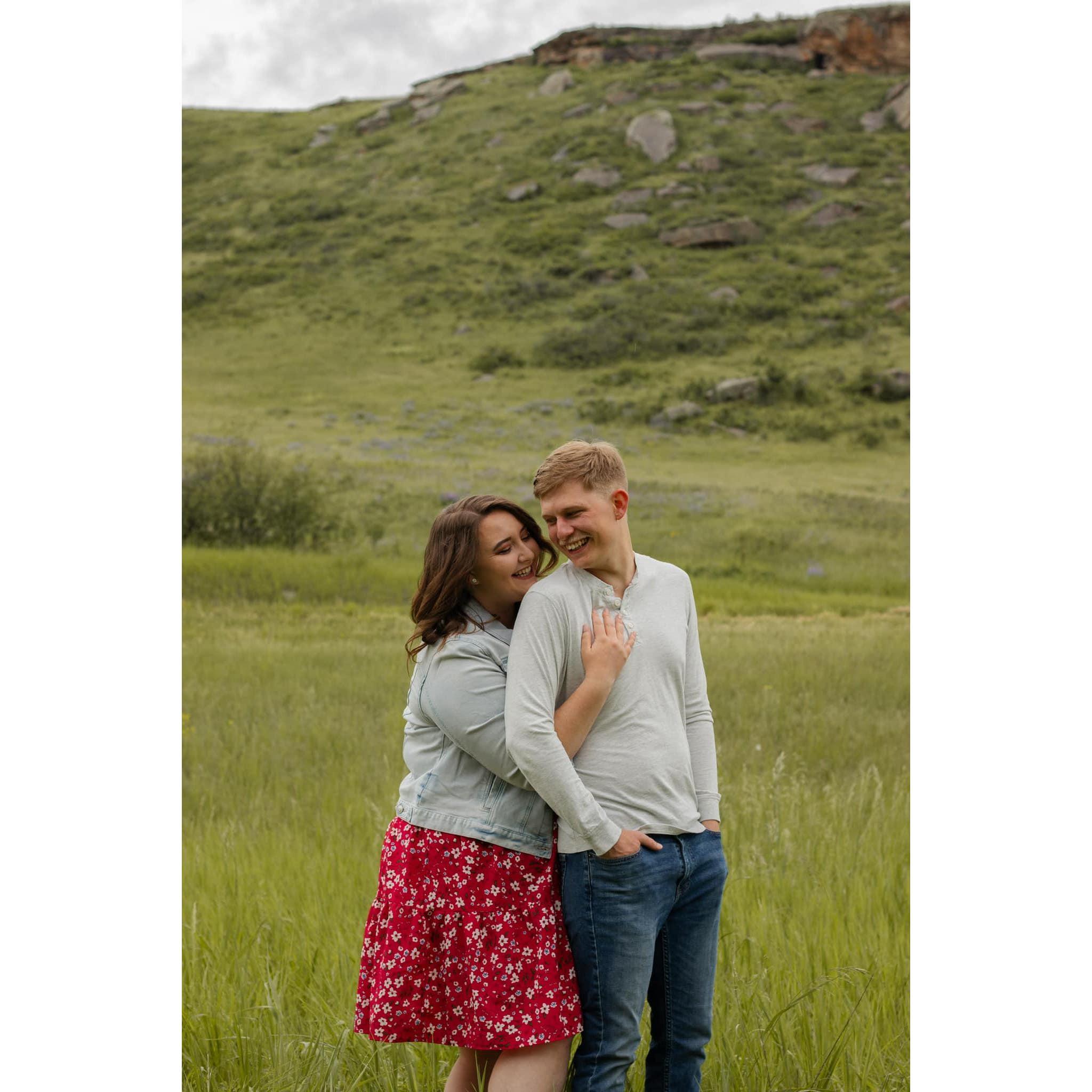 A moment from our first photo shoot—our first official step toward the future together.
