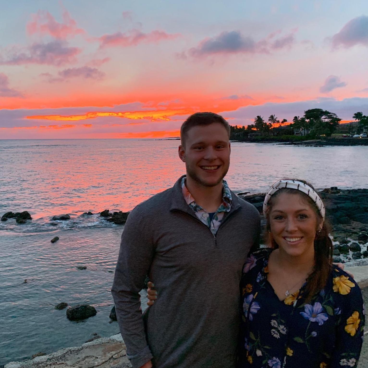 An incredible sunset during dinner in Kauai.