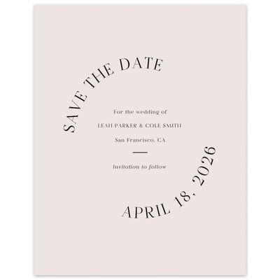 Light Greige, Beige Wedding Digital Save the Date - Tarbert Portrait