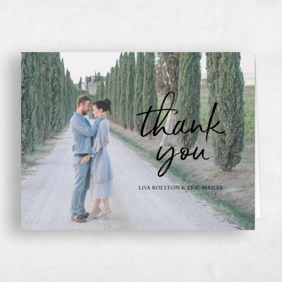 Black Typography Wedding Thank You - Verona Portrait