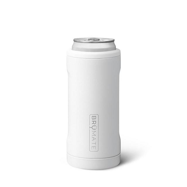 BrüMate Hopsulator Slim Can Cooler Insulated for 12oz Slim Cans | Skinny Can Insulated Stainless Steel Drink Holder for Hard Seltzer, Beer, Soda, and Energy Drinks (Ice White)
