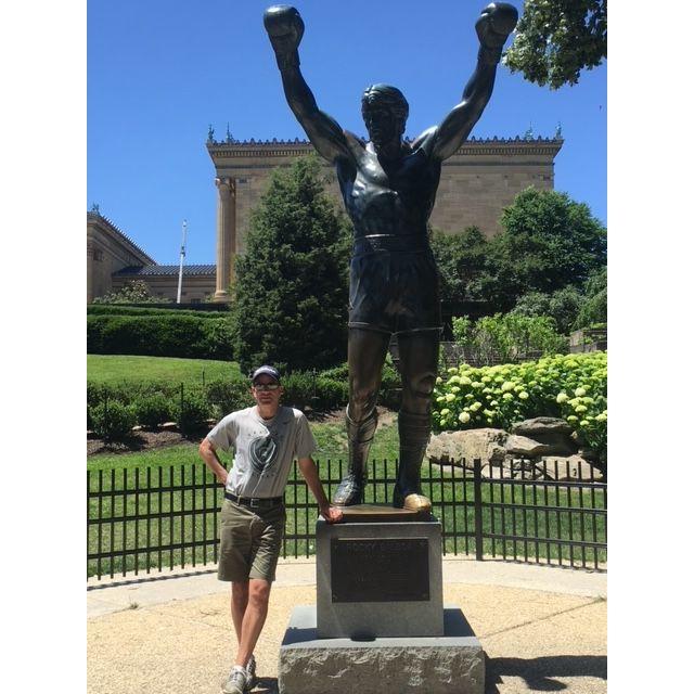 At the Philadelphia Museum of Art Rocky statue.