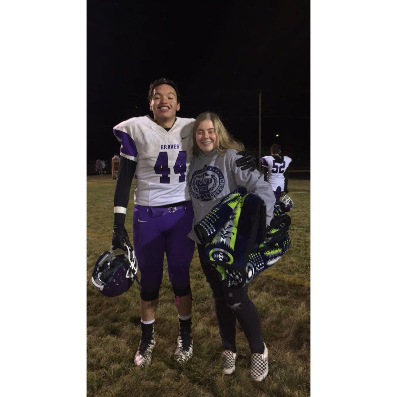 Lexi at Wyatt's last football game