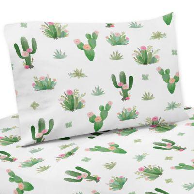 Sweet Jojo Designs Cactus Floral Queen Sheet Set
