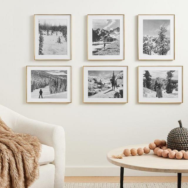 Stowe Modern Metal Frames, Set of 6, 14x17 Frame (11x14 Opening) - Brass