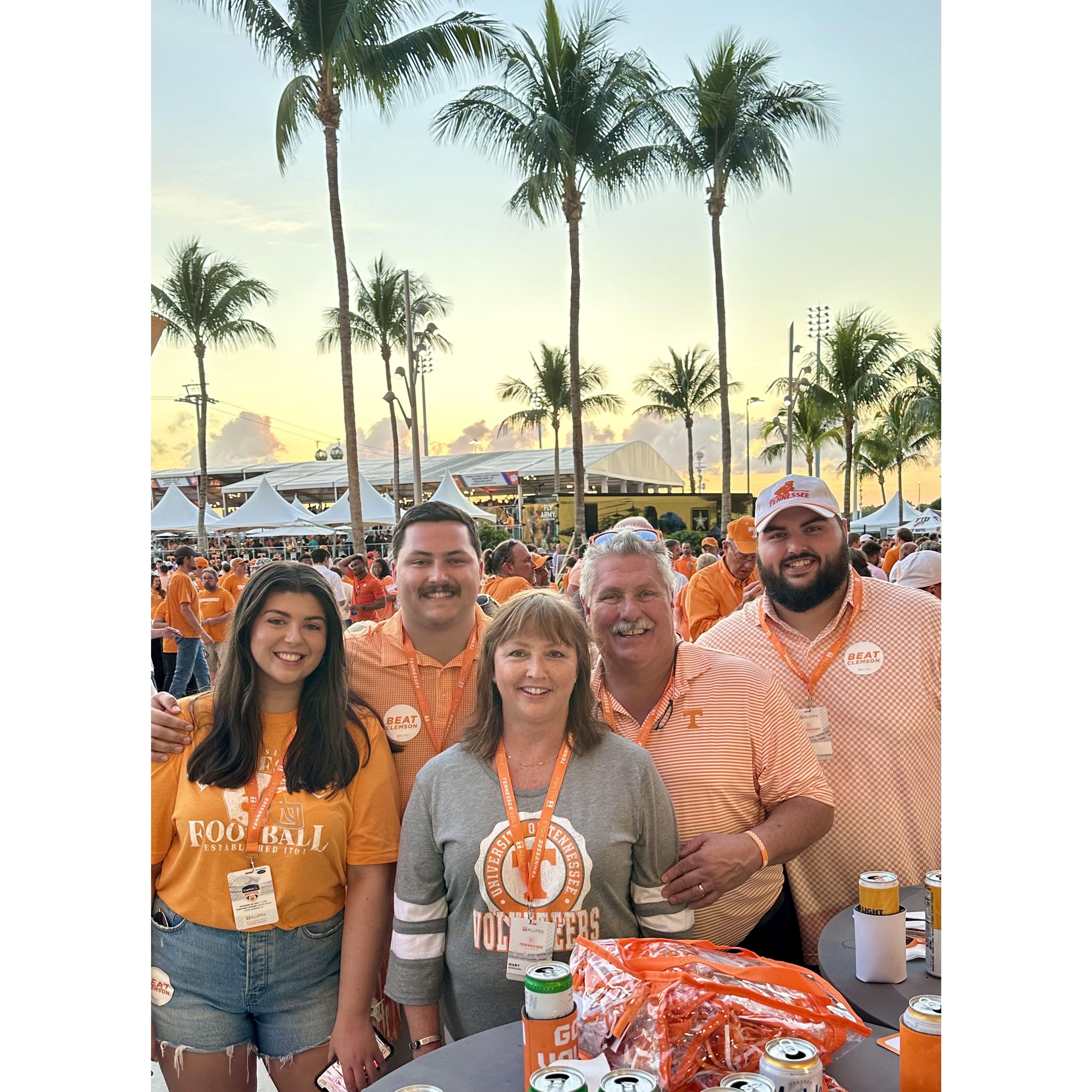 Cheering on the Vols in Miami at the Orange Bowl 2022