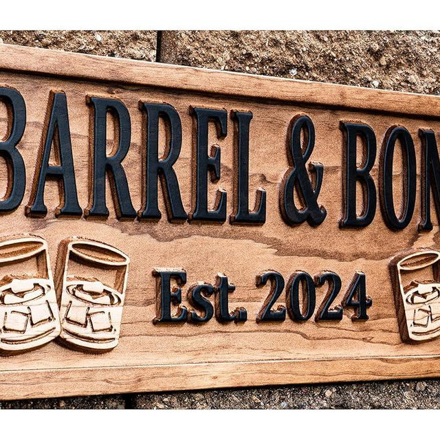 Personalized Bar Sign for Home Bar Decor Custom Bar Whiskey Lover Gift Wooden Pub Sign Basement Bar Sign Man Cave Decor Carved Wood Sign