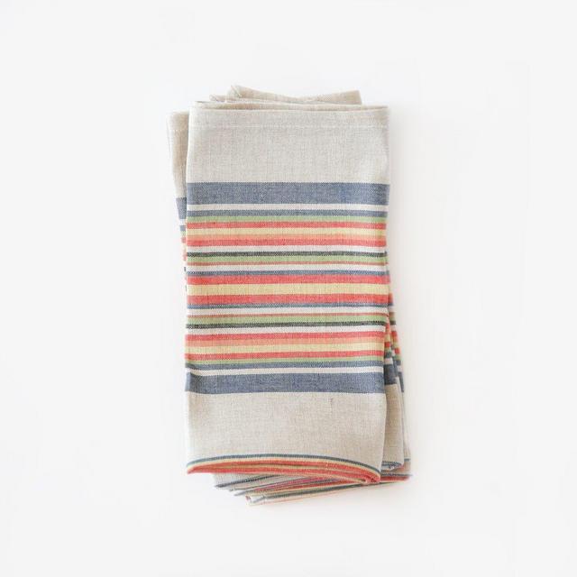 Linen / Cotton Dish Towel Stripe Napkins, Set of 4