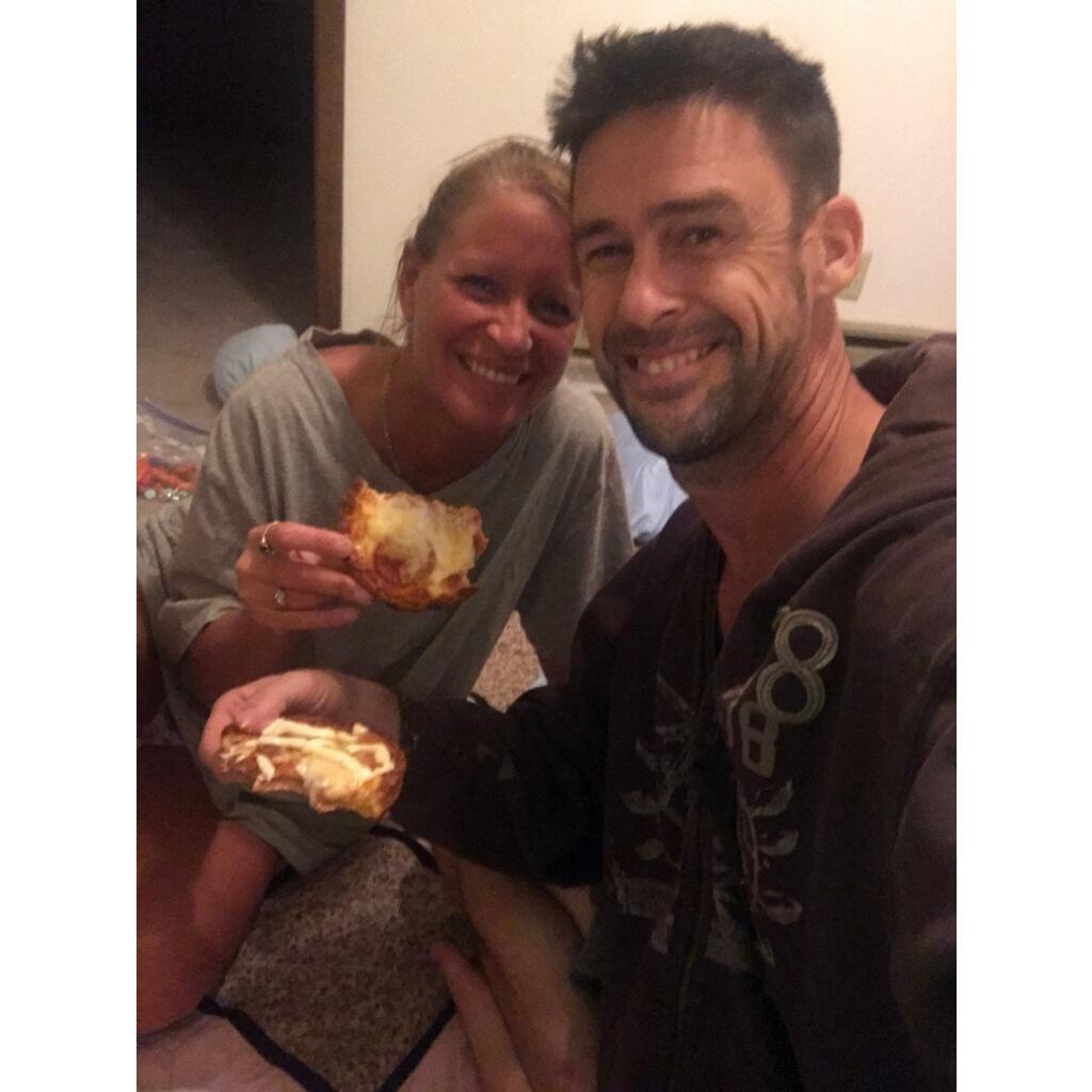 Our first meal in our apartment