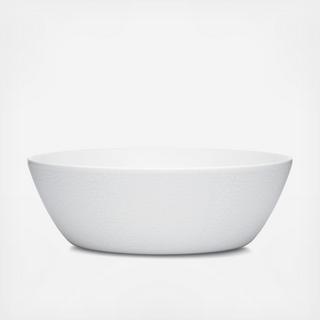 White on White Large Round Vegetable Bowl